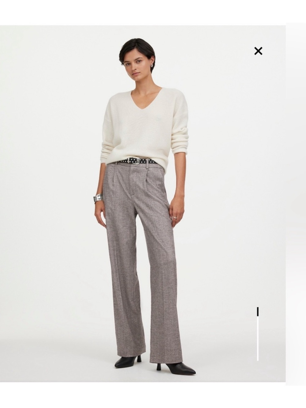 NWT Madewell Slouchy Straight Pants in Herringbone Italian Fabric